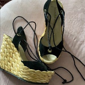 Jean-Michel Cazabat Halima Woven Wedge Sandal